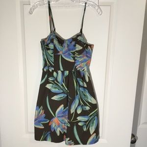 LC Lauren Conrad Spaghetti Strap Summer Dress Brown/ Green / Orange Size 2